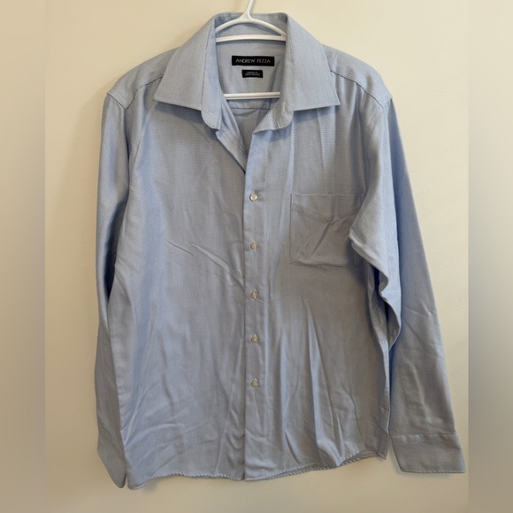 Andrew Fezza Other - Andrew Fezza Pale Blue Micro-Check Button-Up Dress Shirt